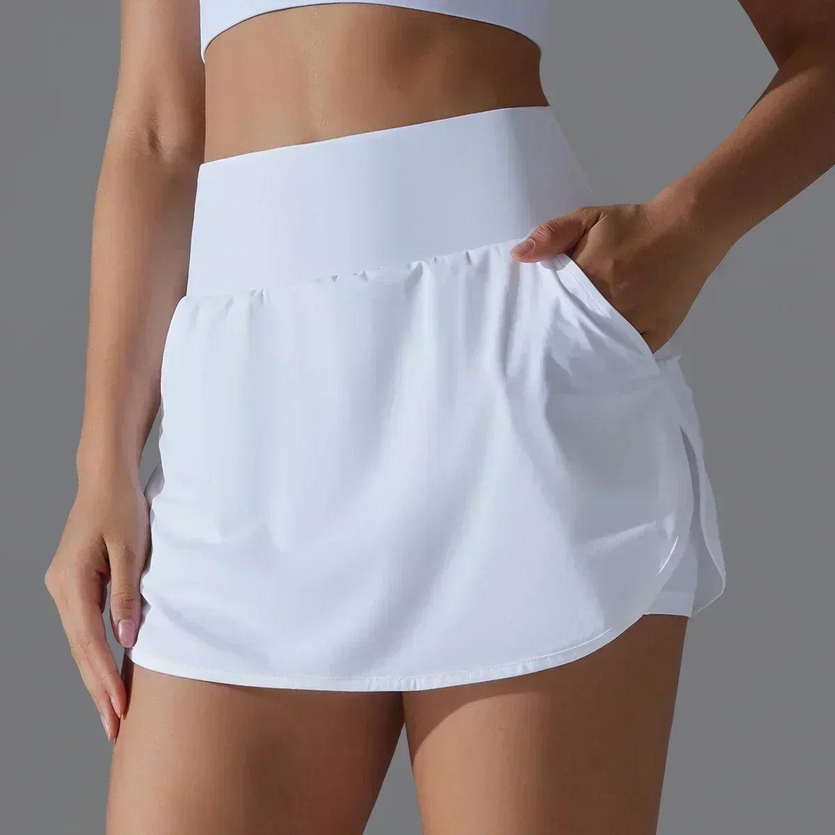 Women gym running shorts double deck quick dry sport fitness jogging workout with pocket sports tight short