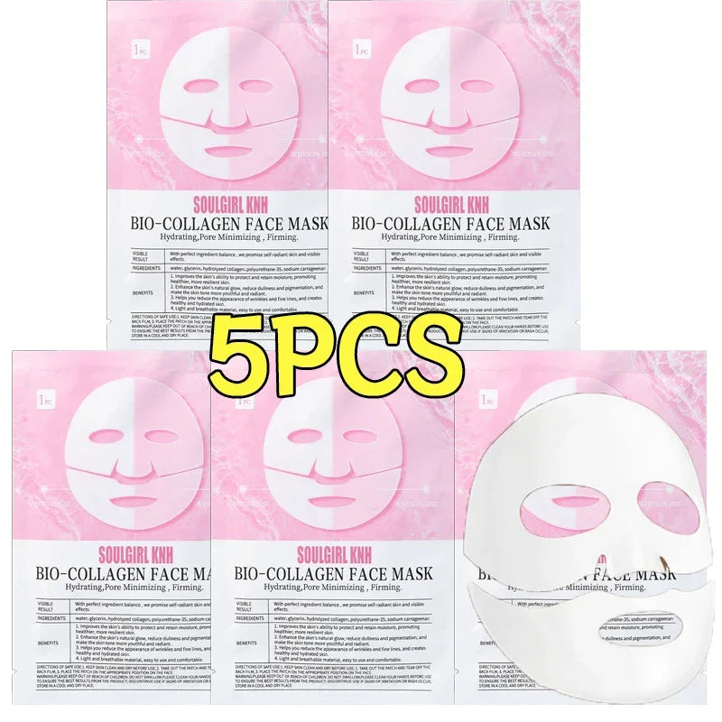 5/10PCS Collagen Face Mask Shrink Pores Deep Hydrating Overnight Mask Moisturizing Refreshing Brightening Korean Face Skin Care