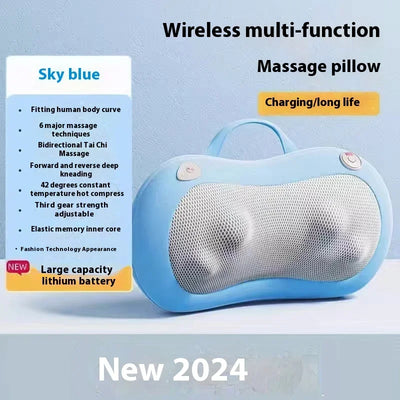 Cervical Massage Pillow Wireless Hot Compress Kneading Multifunctional Waist Back Neck Neck Shoulder Cushion Abdominal Massager