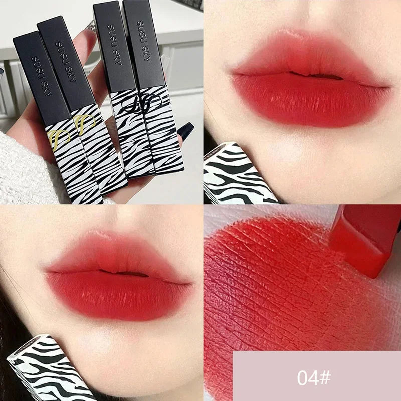 Matte Lipstick Nude Smoked Rose Lip Colour Velvety Lip Tint Solid LipGloss Waterproof Makeup Long Lasting Cosmetic