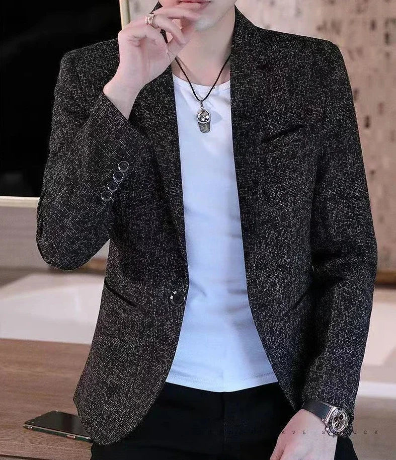 Plaid Male Blazer Brown Men's Suit Jackets Single Breasted Coat Fashion 2024 Fashionable High Quality Classic Luxury Designer