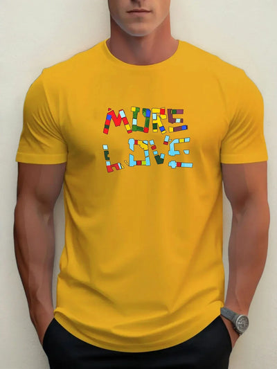 T Shirts For Man MUER LOVE 100% Cotton Graphic Printing Summer Round Neck T-Shirt Casual Breathable Street Style Daily Top