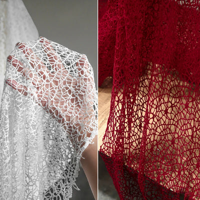 Hollow Out Large Mesh Fabric with Irregular Winding Hook and Flower Texture Creative Dress DIY Clothing Decoration Fabric