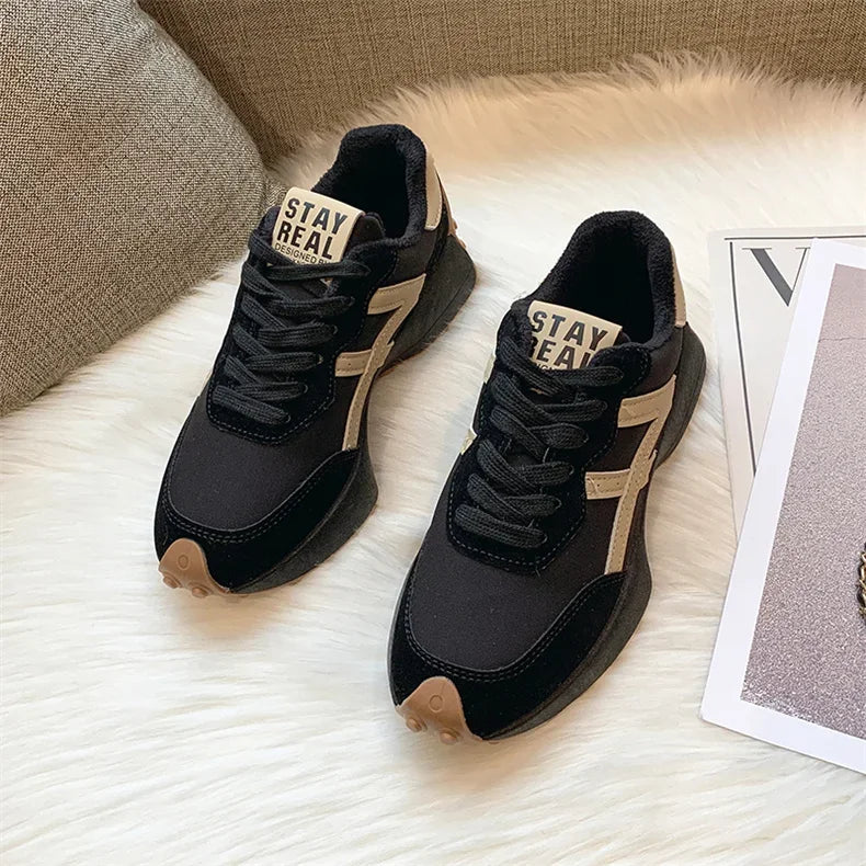 2025 Women Sneakers Platform Shoes New Fashion Leisure Light Anti-slip Black Running Shoe Fashion Designer Women Shoes