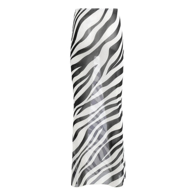 Womens Sheer Mesh Fishtail Wrap Hip Long Skirt Printed Leopard Maxi Skirt Female Vintage Costume High Waist Bodycon Cover Up