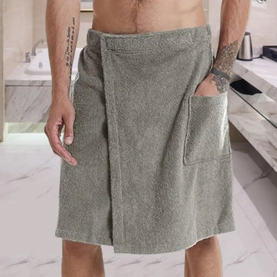 Men Half Body Bathrobe Bath Towel Adjustable