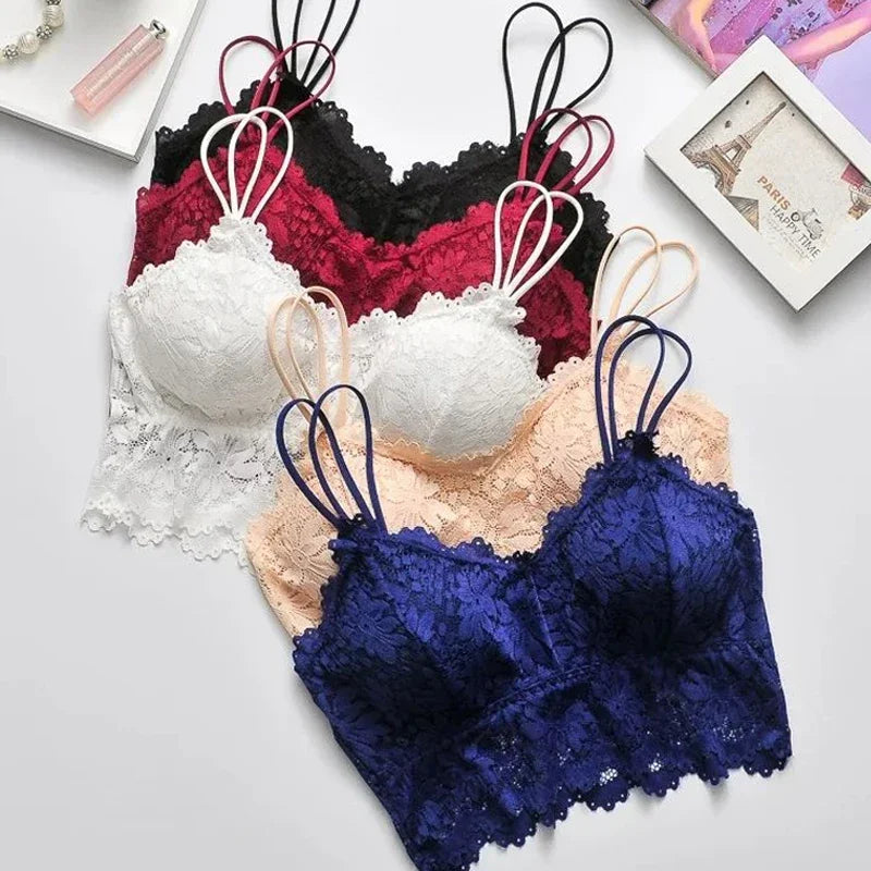 Women's Lace Bra Wireless Push