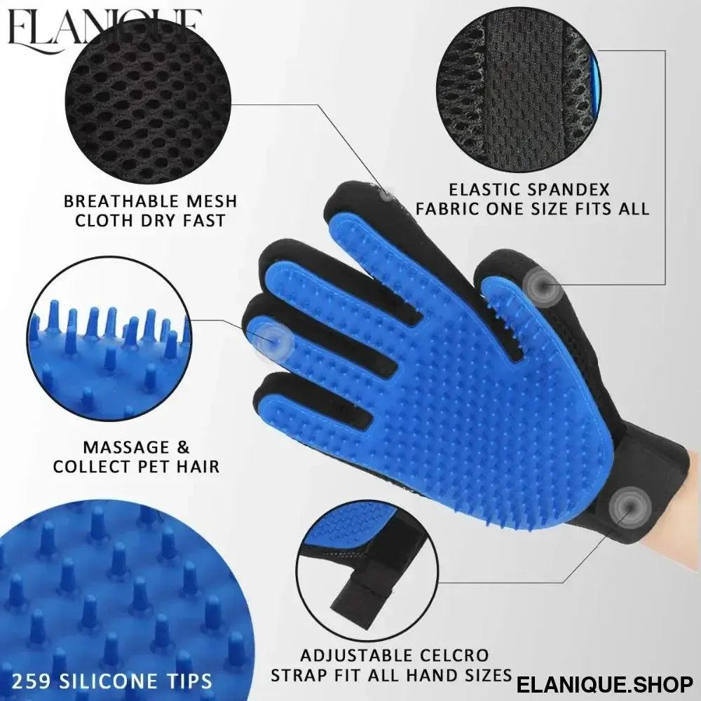 Pet Grooming Glove – Gentle Deshedding Mitt for Dogs & Cats