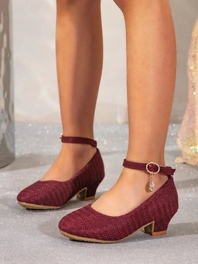 Non-slip Children's Leather Shoes with Heels | Catwalk | Versatile Girls Fashion |  Kids | Princess, Wedding, Party Shoes