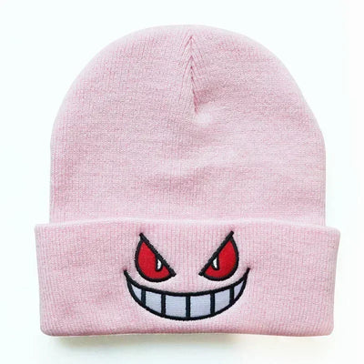 Cartoon Embroidered Beanies Popular American Anime Cartoon Embroidered Knitted Autumn Winter Warm Hat Wool Hat Gengar Beanies