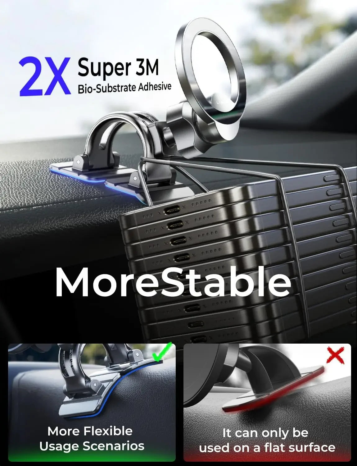 LISEN for MagSafe Car Mount for IPhone 16 15 360°Rotation Magnetic Phone Holder for Car Hands Free Cell Phone Magnetic Car Mount