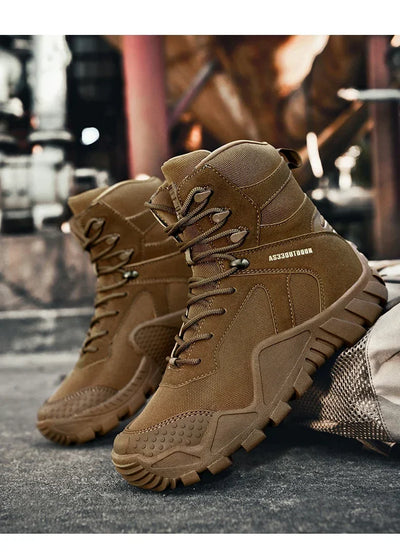 New Men Tactical Boots Lace Up Waterproof Climbing Hiking Shoes Motorcycle Training Army High Quality Hunting Unisex Desert Boot