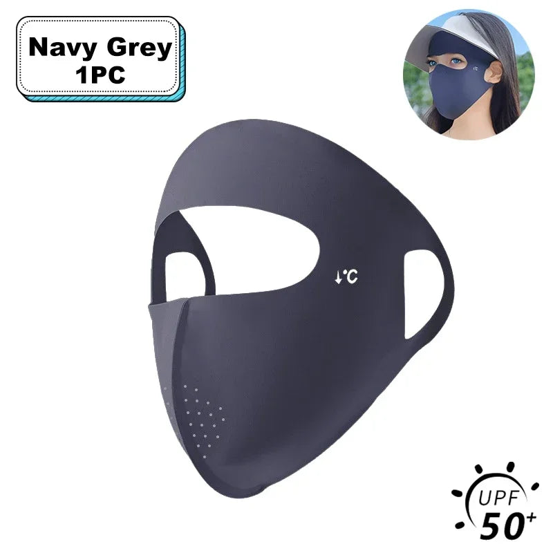 Women Full Face UV Protection Mask 3D Ice Silk Sunscreen Breathable Lightweight Summer Outdoor Sports Comfort Fit mask for men