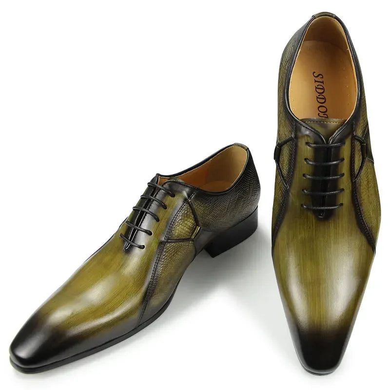 Men's Oxfords Leather Shoes for Male Office Formal Social Elegant Fashion Poited Toe Wedding Party High Quality Dress Offic Shoe