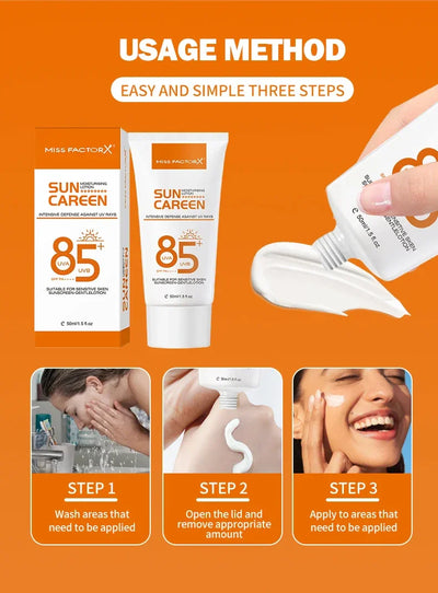 Mild sunscreen, broad-spectrum SPF moisturizing formula, lightweight sunscreen, vegetarian, suitable for facial and body skincar