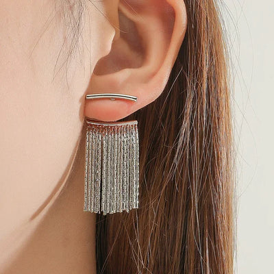 Fashion Statement Earrings Long Gold Color Statement Bling Tassel Earrings for Women Ms Wedding Daily Pendant Hot Jewelry Gift