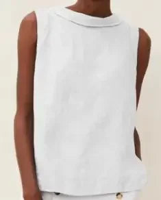 Solid Linen Women's Office Tops