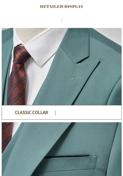 Italian Business Gentleman Slim Suit, Groom Wedding Blazers, Men's Blazers, Italian Costume, Sizes M to 5XL