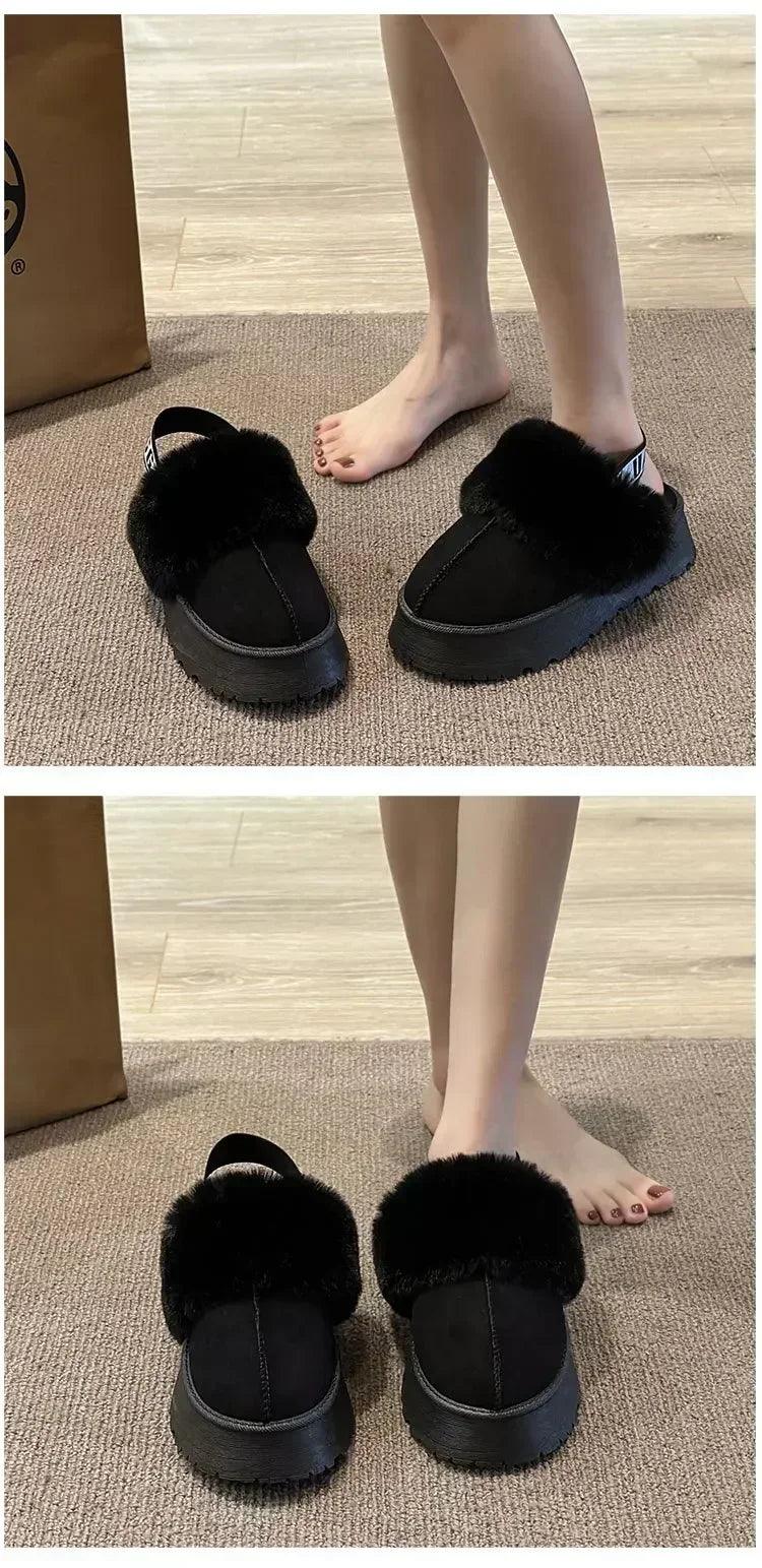 2024 new winter snow boots for women - fur lined with thick fleece and warm cotton