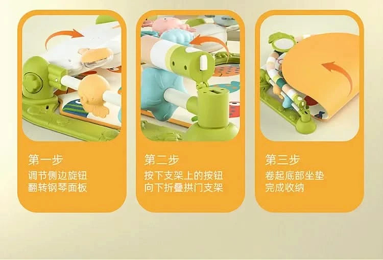 Baby Toys Musical Play Mats Piano Gym Newborn Toys Tummy Time Mat Baby Teether & Padded For Toddlers Early Learning Education