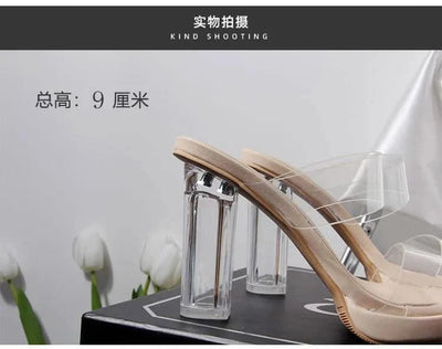 Women's Thick Crystal High Heels, Summer | Waterproof | Not Tired Feet | Slippers, Sandals, Women's Shoes