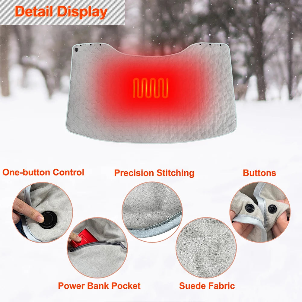 Wearable USB Electric Heated Blanket 3 Heating Levels Fleece Heated Blanket Quickly Heated Cape Pad for Home Office Car