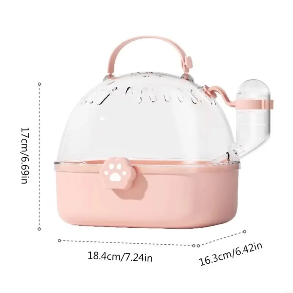 Portable Transparent Pet Carriers Cage Breathable Ventilated Travel Pet Cage Escape-Proof with Water Bottle Pet House Car Travel