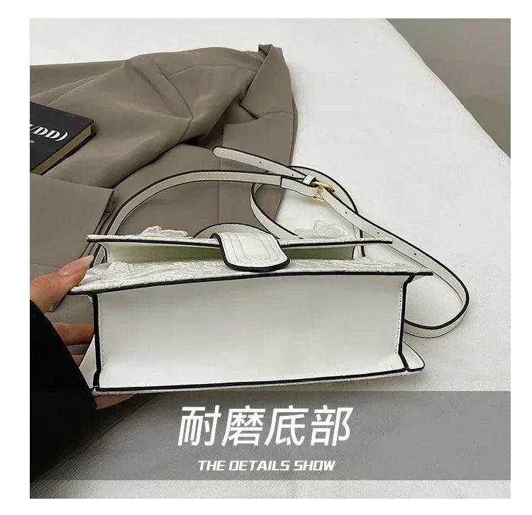 Modern minimalist leather shoulder bag - designer ladies handbag for work shopping and special occasions