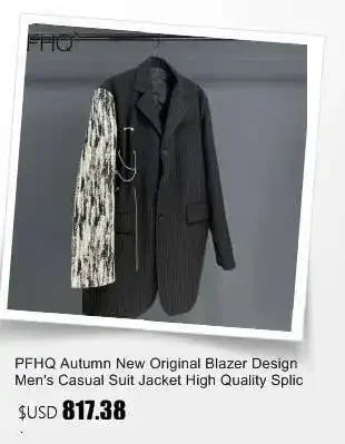PFHQ Autumn Texture Design Niche Men's Blazers Streetwear Outdoor Patchwork Sports Baggy High Quality Delicacy Suit Coat 21Z1391