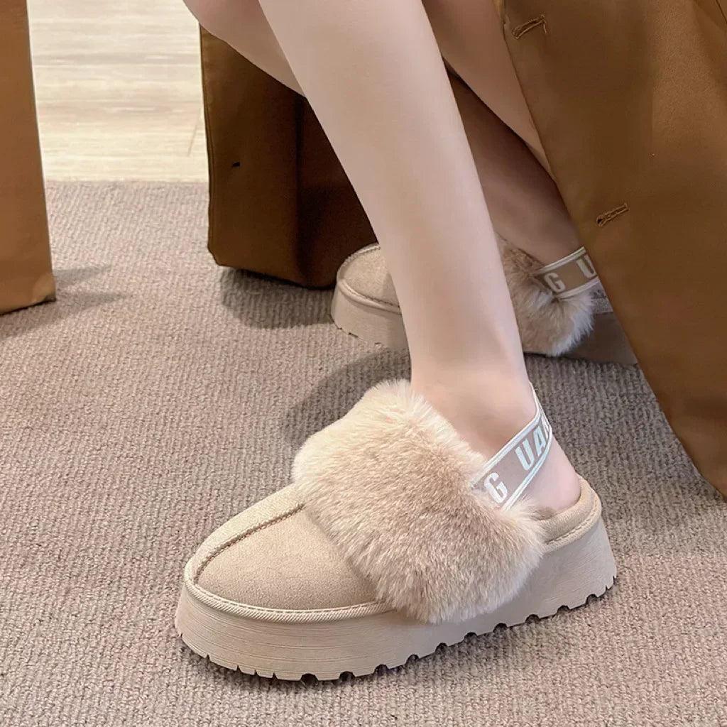 2024 new winter snow boots for women - fur lined with thick fleece and warm cotton