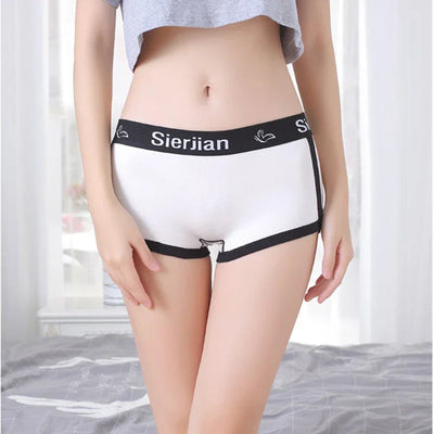 Women's Anti-exposure Ladies Boxers Cotton Sports Style Underwear  Fashion Lingerie Letter Belt Plus Size Girls Boxer Shorts