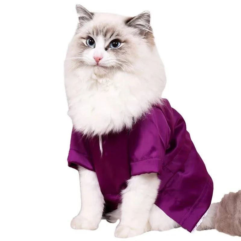 Fashionable Pet Clothes Summer Shirt Cat Wear Silk Dazzle Breathable Thin Non-Stick Fur Traditional Chinese Garments Cat Dresses