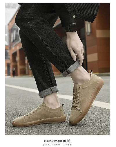 Summer New Fashion Casual Leather Shoes Lace-up Comfortable Men's Oxford Shoes Outdoor Soft Dress Shoes Non-slip Sports Shoes