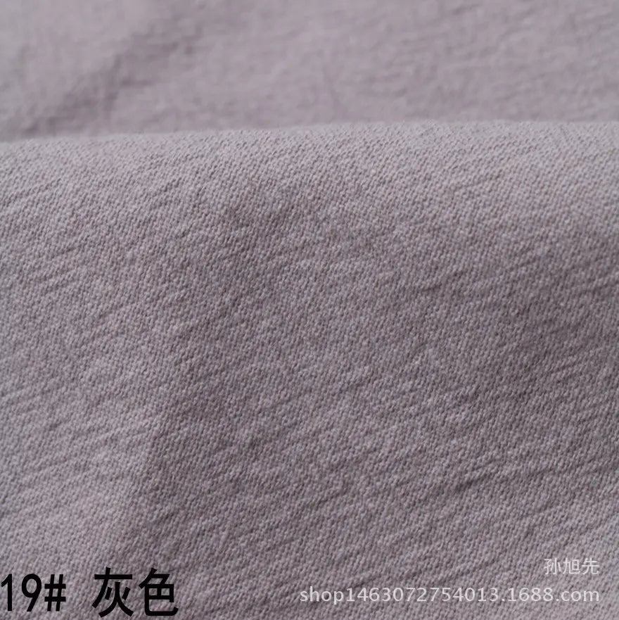 Cotton Linen Fabric Skin Texture Crepe By The Meter for Clothing Curtain Dress Shirt DIY Sewing Plain Textile Cloth Gray Soft