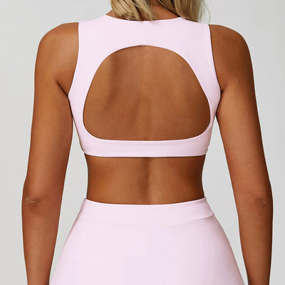 JUREN Backless Women Fitness Yoga Bras Race Back Sports Bras Nylon Top Women Impact Bra Sexy Breathable Underwear For Women Gym