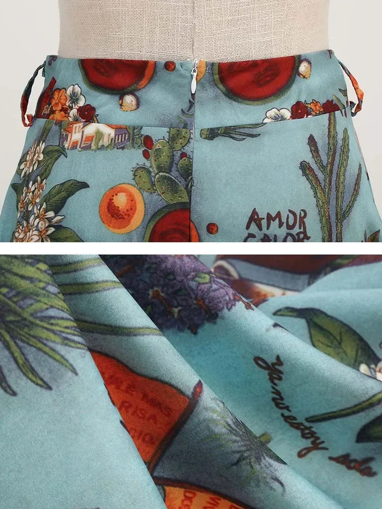 Summer Casual Women Midi Skirt Polka Dot High Waist Retro Vintage 50s Pleated Party Skirts