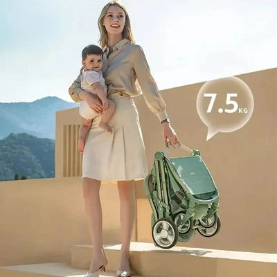 Portable Foldable Baby Stroller, High View Two-way Baby Stroller, Lightweight Travel Baby Stroller,  Adjustable Backrest