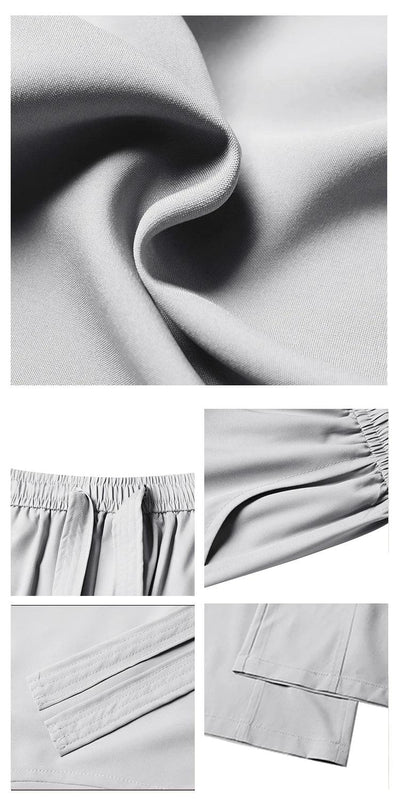 Men's Wide Pants Oversize Sports Streetwear Solid Color Sweatpants Summer Male Breathable Loose Trousers Streetwear Jogger Pants