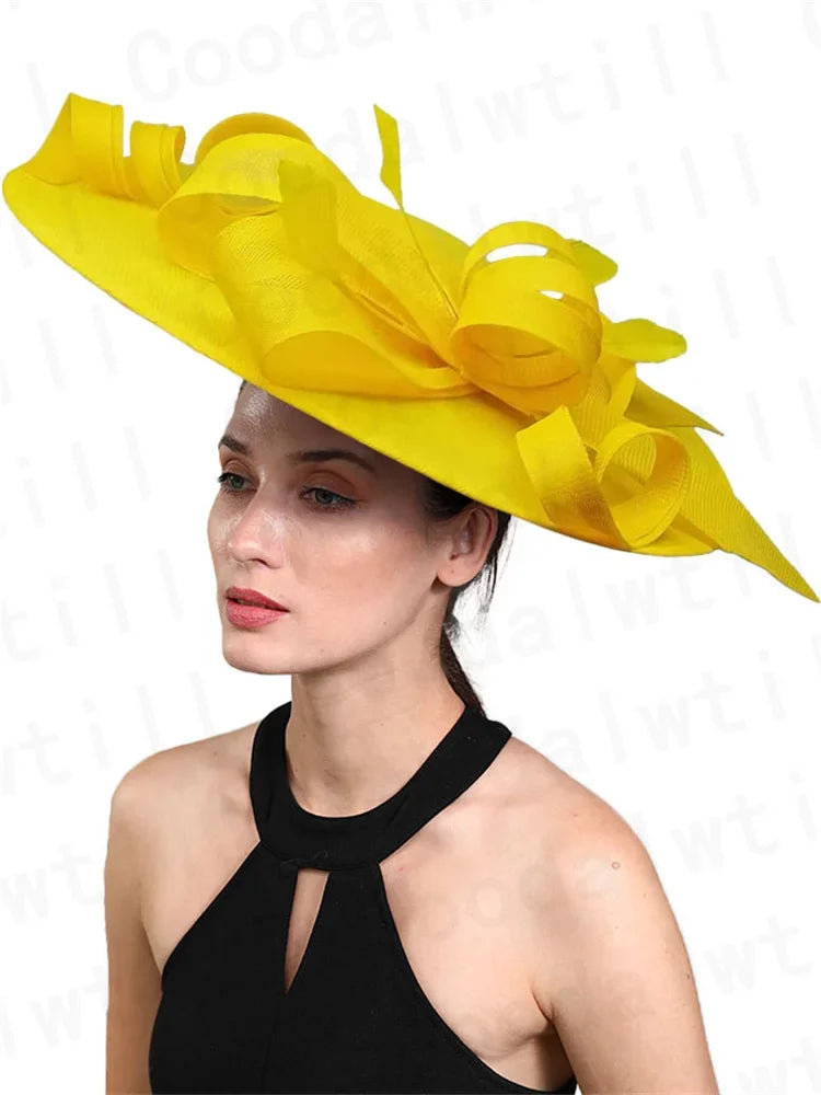Royal Ascot Big Fascinator Hats Headband Ladies Church Kentucky Derby Headpiece Ladies Race Fashion Hair Accessories Bride Hats