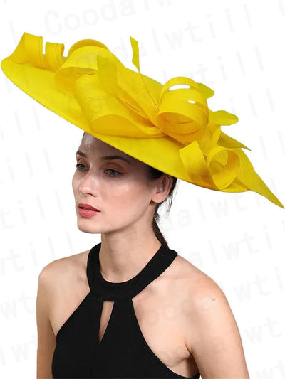 Royal Ascot Big Fascinator Hats Headband Ladies Church Kentucky Derby Headpiece Ladies Race Fashion Hair Accessories Bride Hats