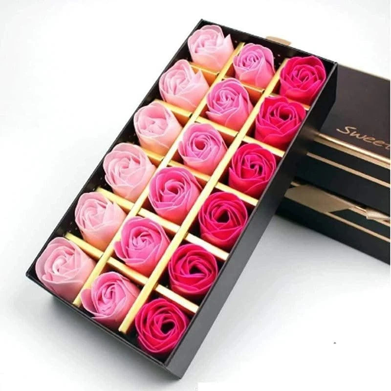 Romantic 18pcs Soap Rose Flowers Gift Box Luxury Soap Flower Gifts Birthday Party Valentine's Wedding Creative Soap Flowers