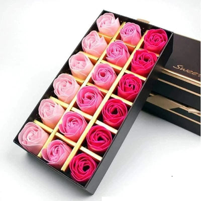 Romantic 18pcs Soap Rose Flowers Gift Box Luxury Soap Flower Gifts Birthday Party Valentine's Wedding Creative Soap Flowers
