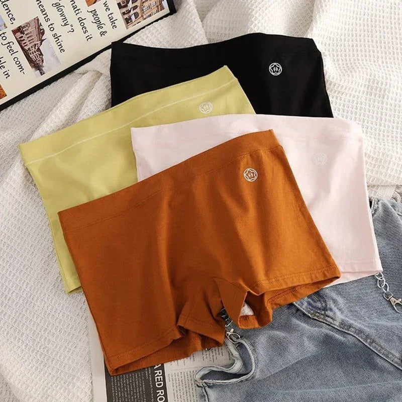 Women Boxers Underwear Cotton Breathable Ladies Safety Short Pants Female Seamless Underpants Solid Cozy Boyshorts Sexy Lingerie