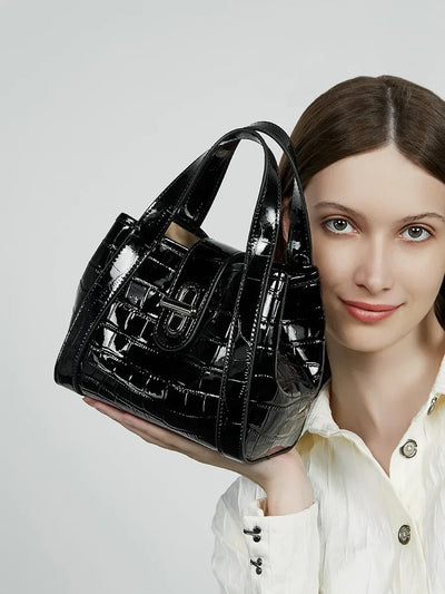 New 2025 Women Split Leather Tote Bag Designer Bucket Bags Handbag Female Shoulder Composite Bag Crossbody Shopping Bag