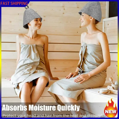 Hot Trend-6X Anti Heat Sauna Hat Thicken Wool Felt Shower Cap Hair Turban Quickly Towel Drying Towel Hats For Sauna Bathroom