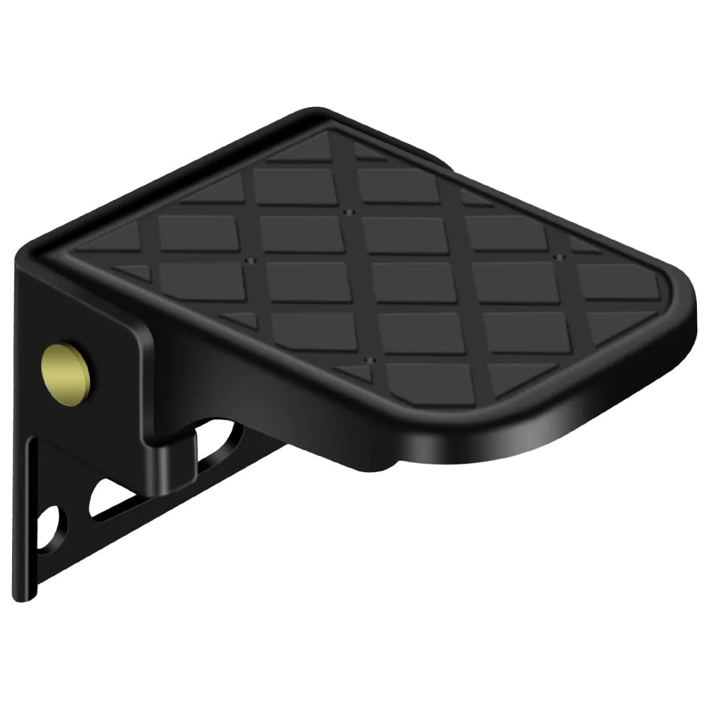 Folding Truck Step With Anti-Slip Surface Adjustable Tailgate Ladder For RV Campers Dump Trailer Safety Foot Accessories Black