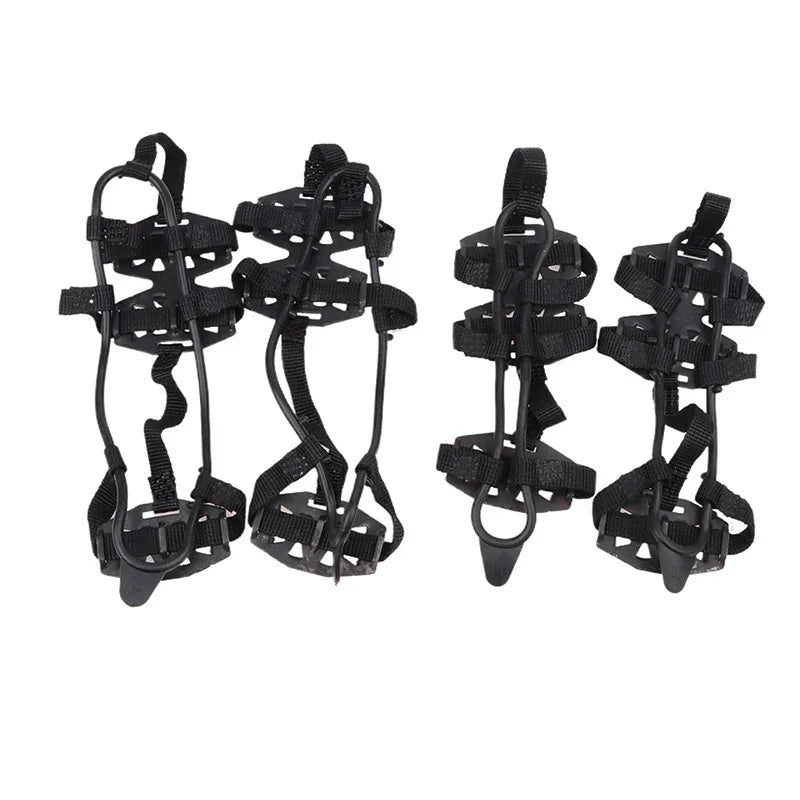 1 Pair M L Crampons Shoes Cover 24 Teeth Anti-Slip Ice Grips Gripper Shoes Boot Hiking Ice Climbing Shoe Spikes Climbing Chain