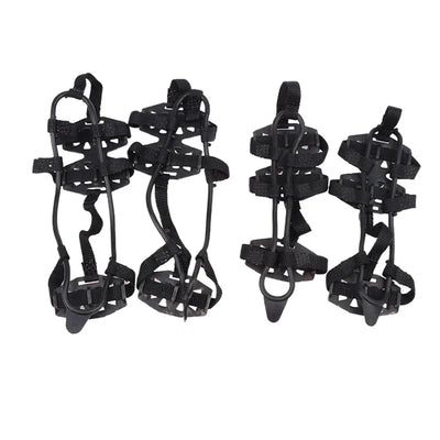 1 Pair M L Crampons Shoes Cover 24 Teeth Anti-Slip Ice Grips Gripper Shoes Boot Hiking Ice Climbing Shoe Spikes Climbing Chain