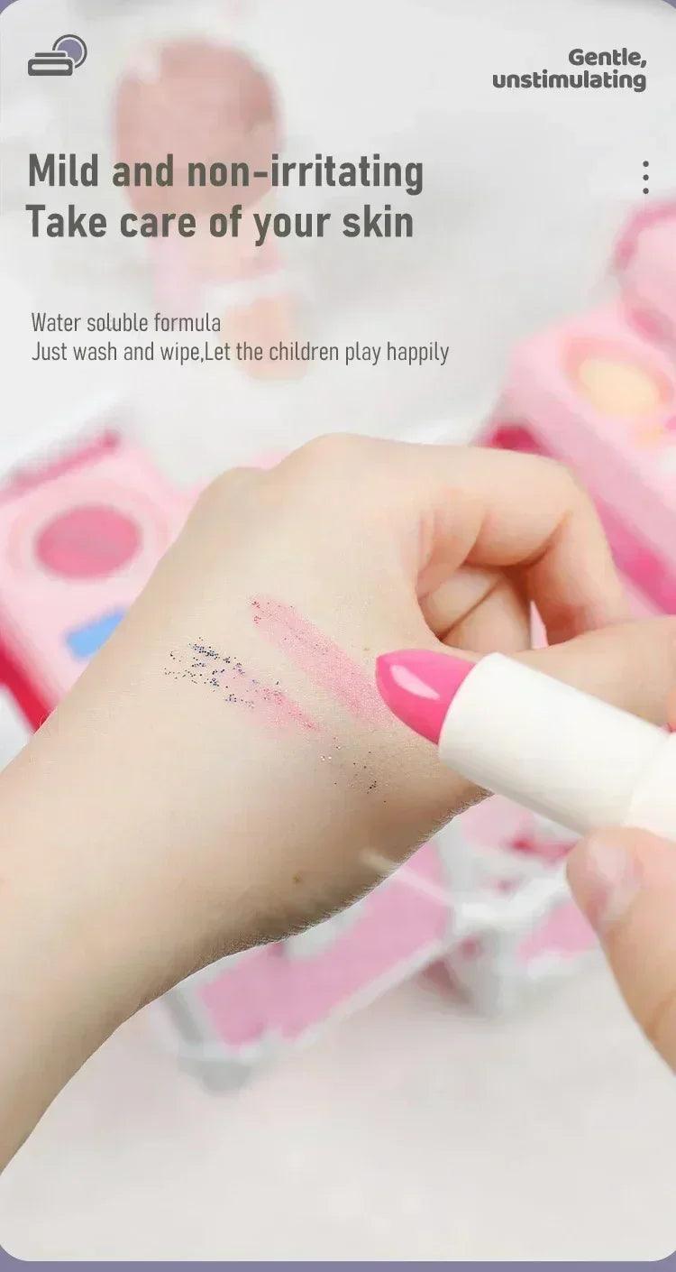 Kids makeup kit little girls 49 pcs washable real girl princess