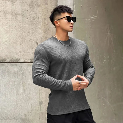 New Long Sleeve t shirt for Men Autumn Fashion Cotton Solid Color t-shirts Cozy Streetwear Men's t-shirt 3XL Baggy Korean Trendy